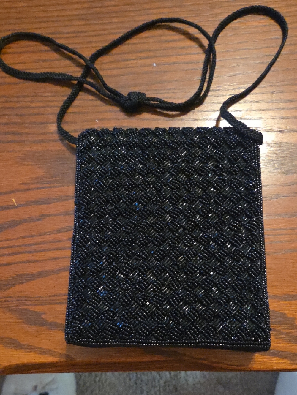 La Regale Black Beaded Evening Bag
